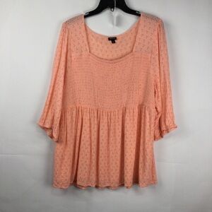 Torrid smocked‎ eyelet babydoll shirt